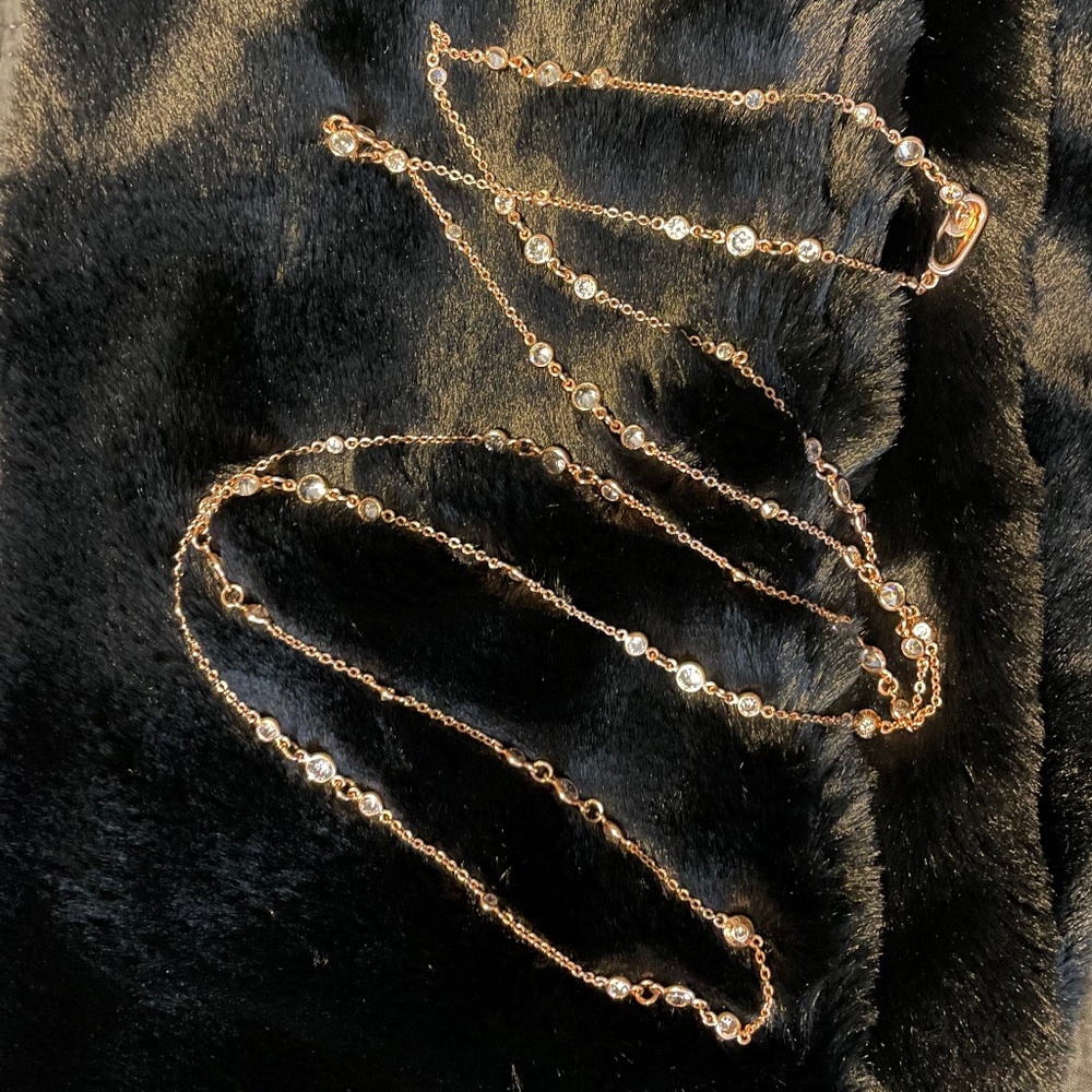 Henri Bendel .925 Rose Gold Vermeil double Necklace